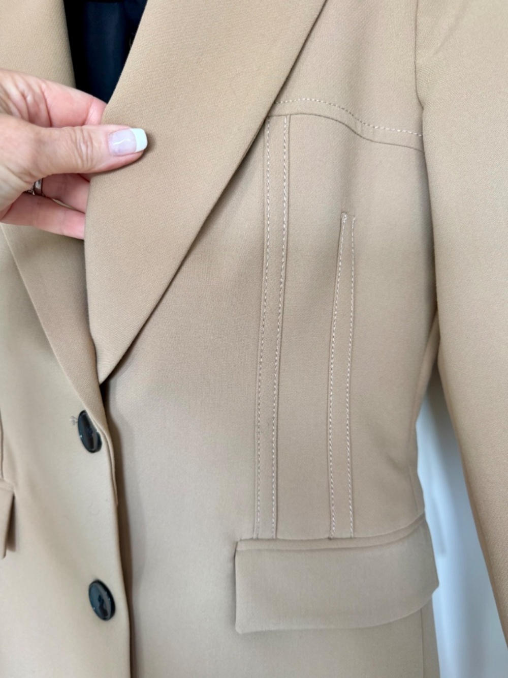 Zara Piping Detailed Tailored Coat - Picture 5 of 5